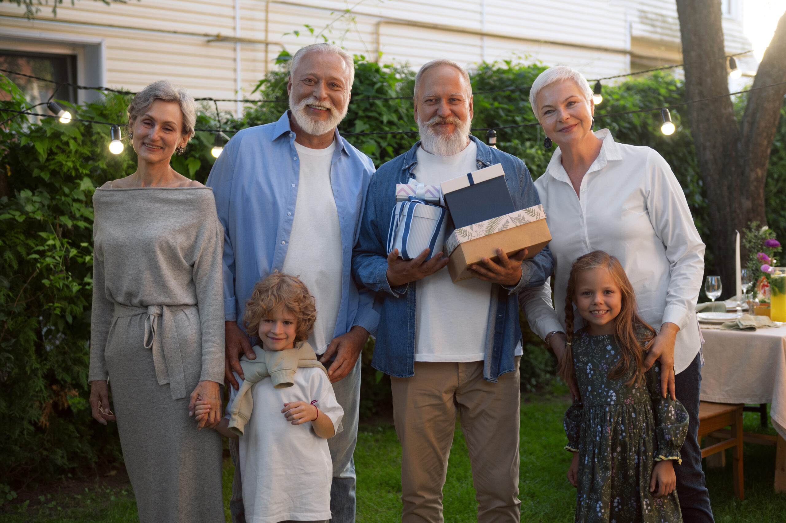 Grandparents celebrating with family in Canada on a Super Visa