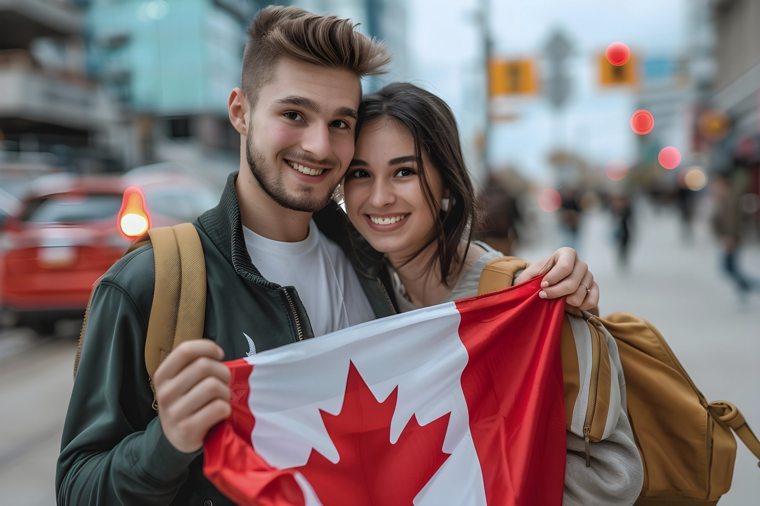 Happy travellers enjoying Canada after a successful visitor visa