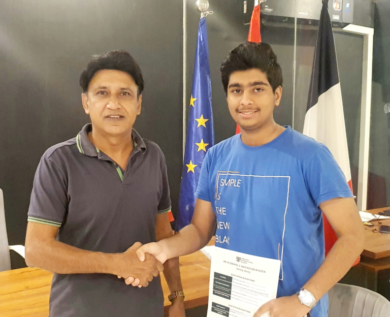 Mujtaba Maharvi welcoming a new student at the Westside office in DHA Phase 5, Lahore