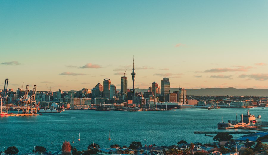 Auckland skyline and harbour, New Zealand