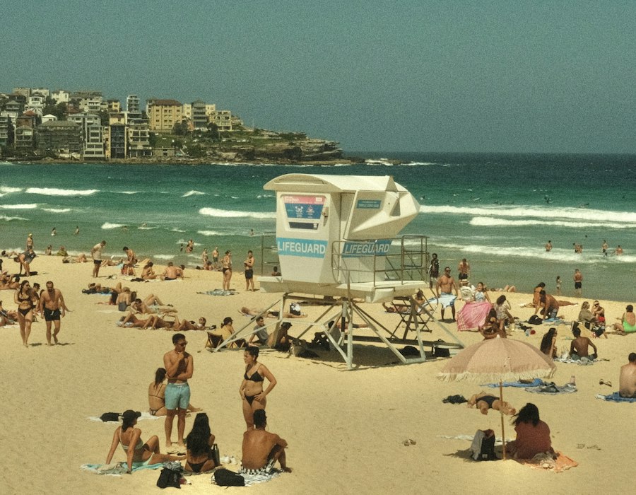 A busy summer day at Bondi Beach in Sydney