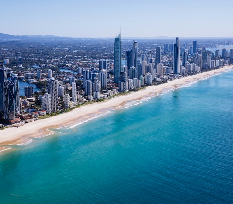 The Gold Coast beach and skyline
