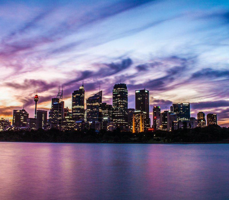 Sydney skyline at sunset