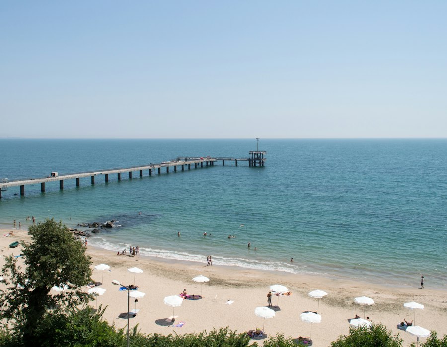 A long pier over the sea at Burgas