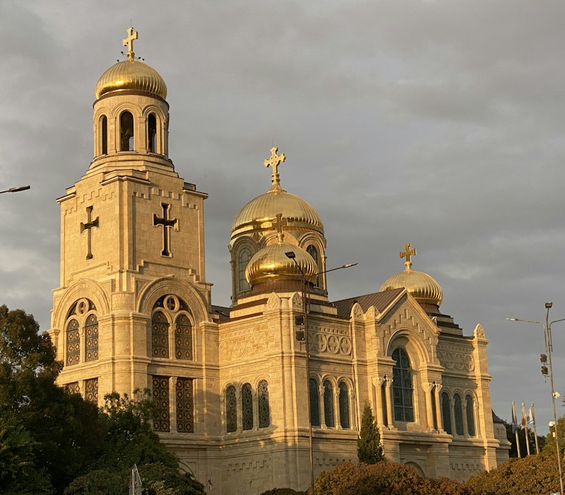 The golden domed cathedral in Varna