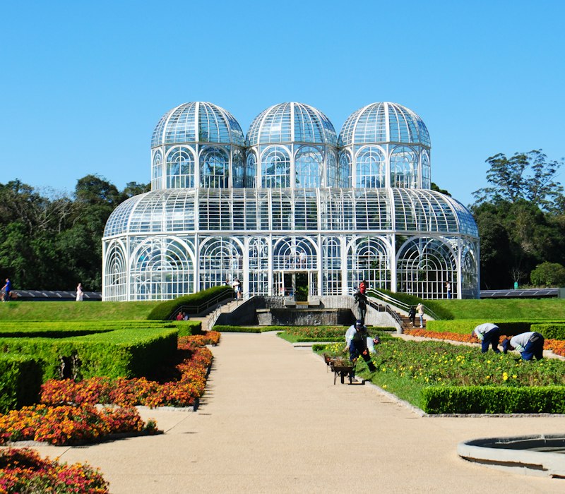 The glass botanical garden greenhouse in Curitiba