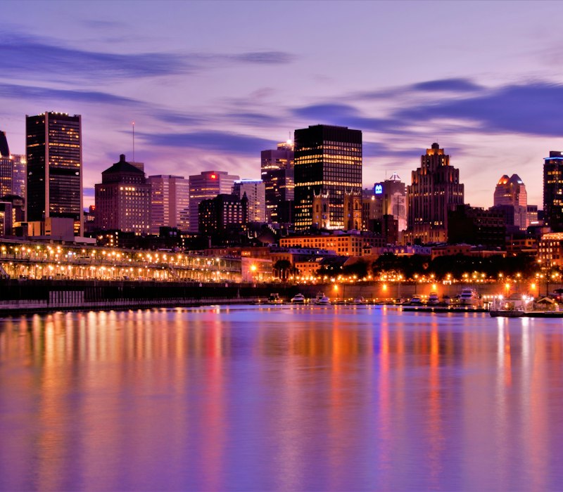Montreal lit up at dusk