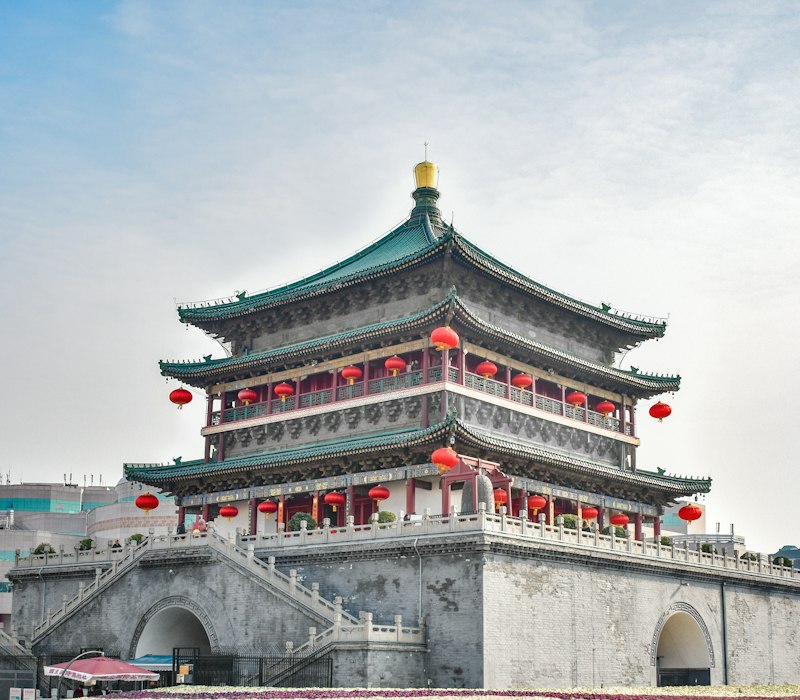 The historic Bell Tower in the centre of Xian