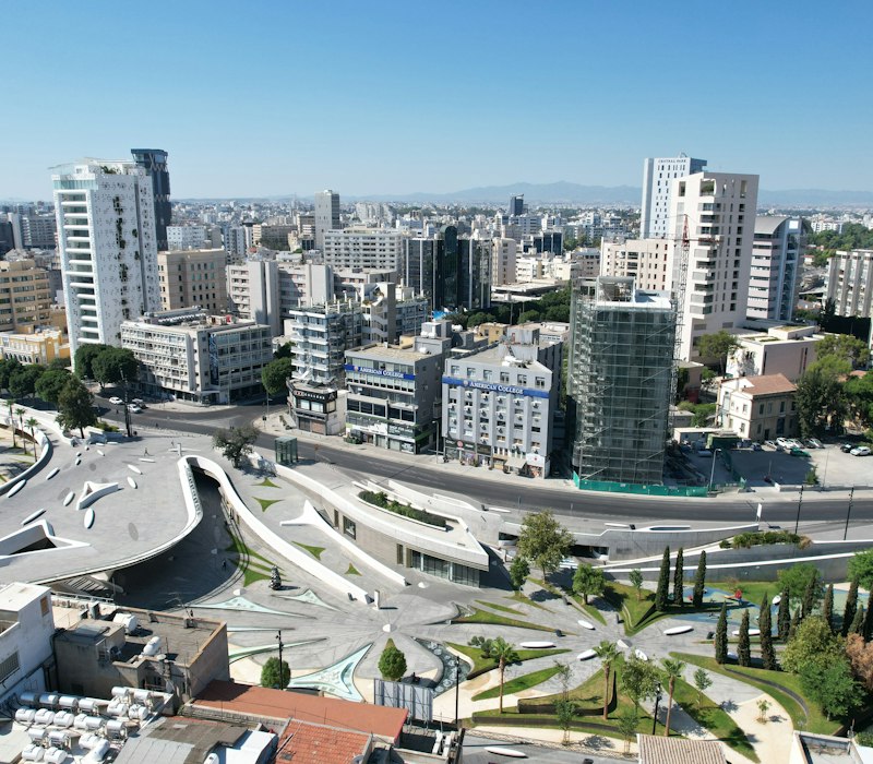 The modern skyline of Nicosia, the capital of Cyprus