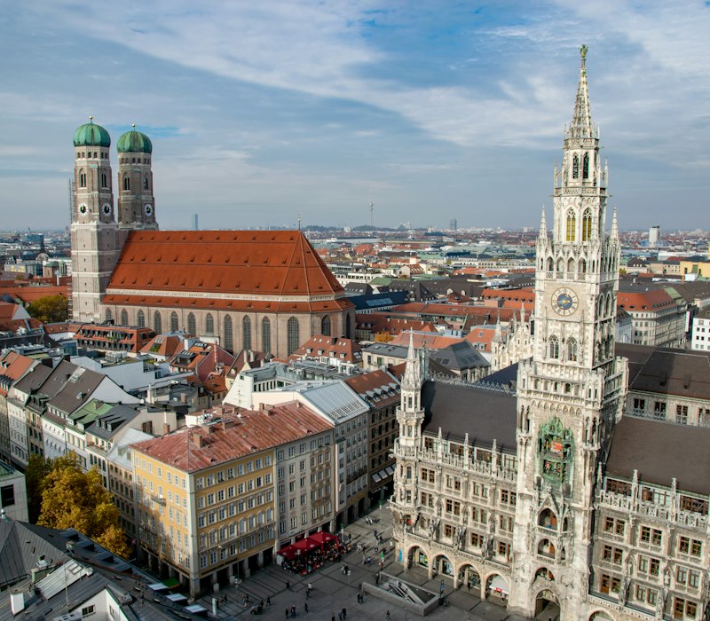 Marienplatz and the town hall in Munich