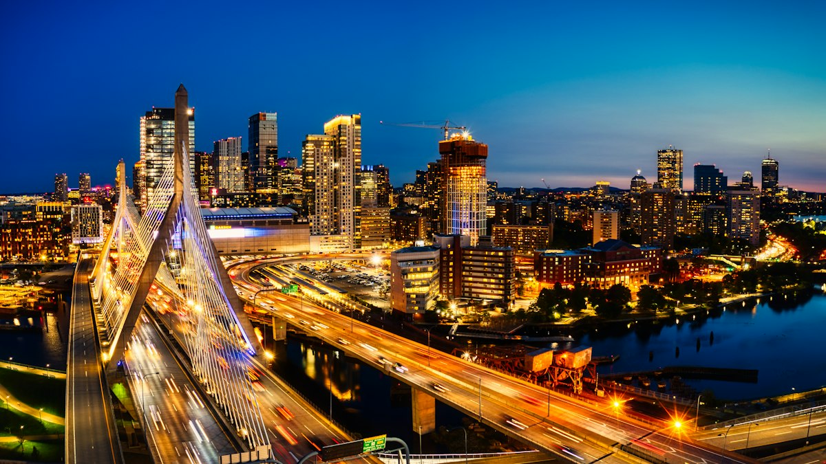 Boston at night