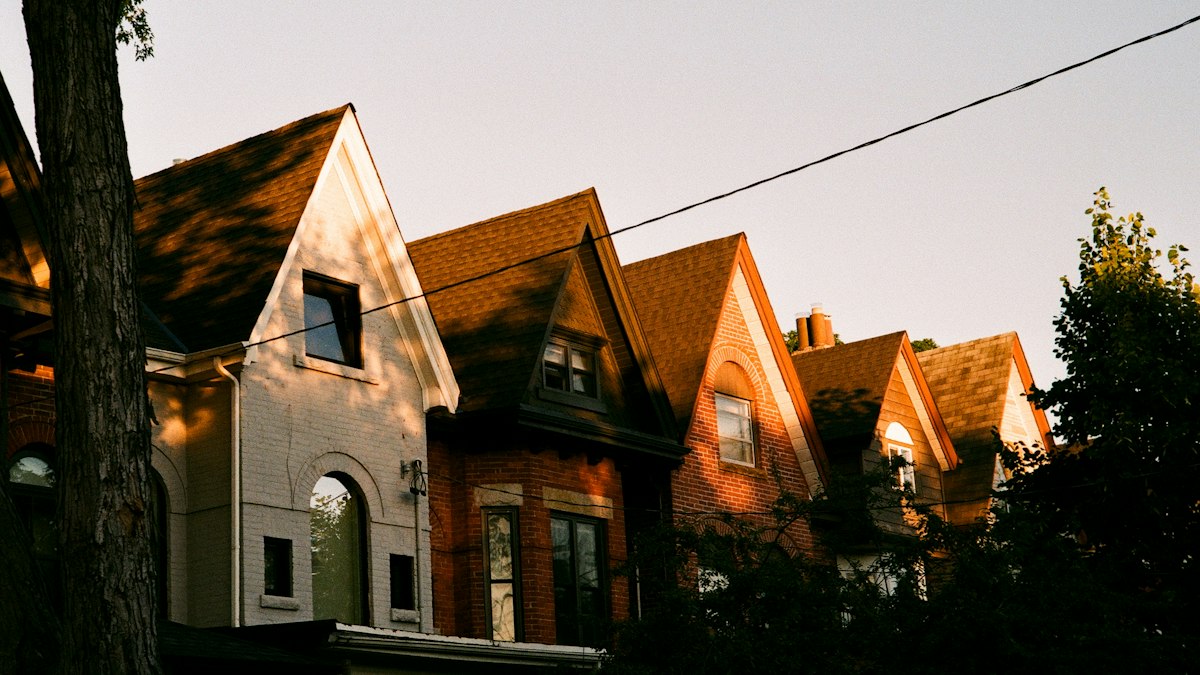 A row of family homes in Canada