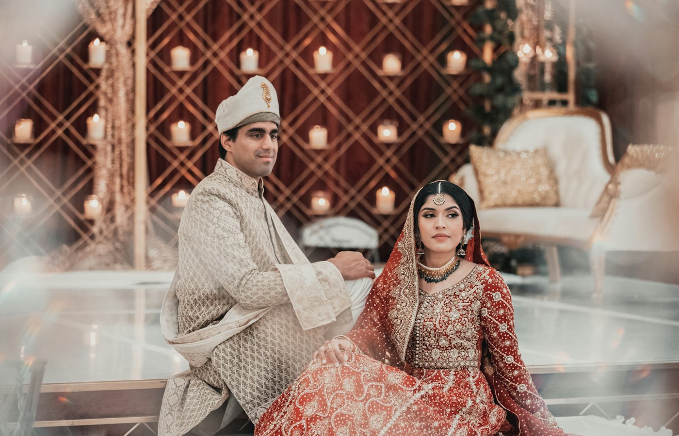 A Pakistani couple on their wedding day