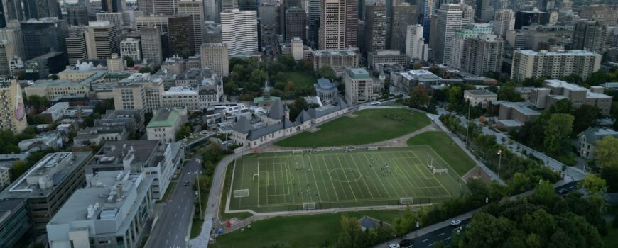 An aerial view of Montreal