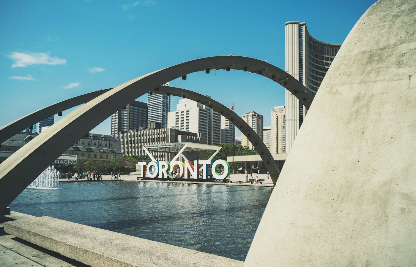 The Toronto sign and city skyline