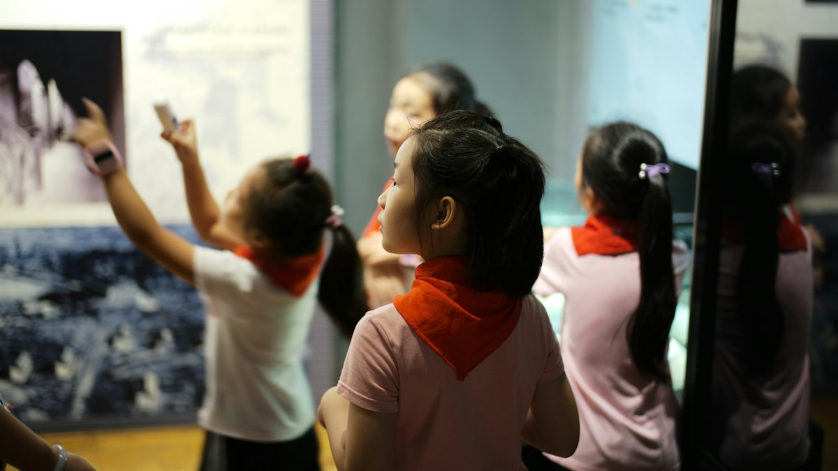 Children exploring a museum