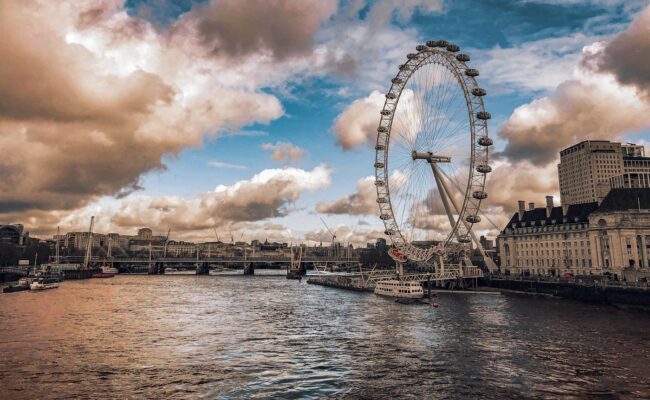 The London Eye at sunset