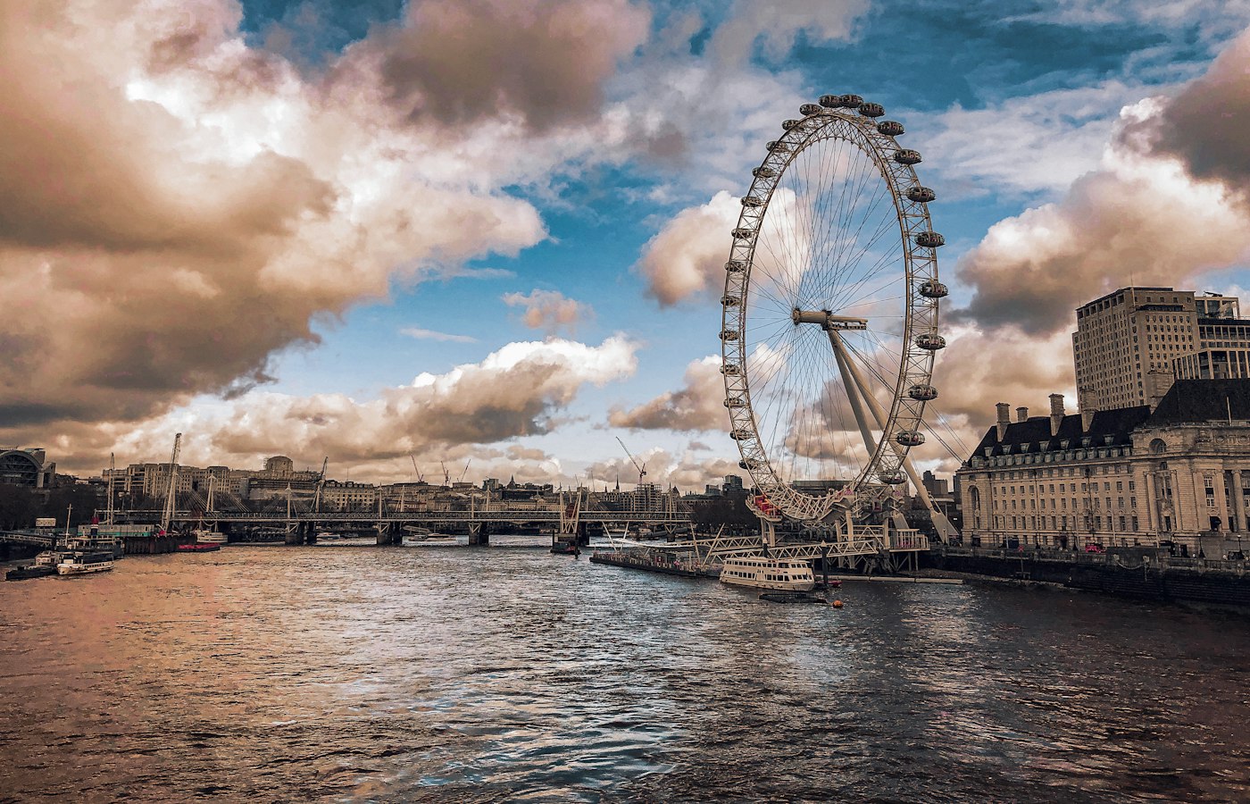 The London Eye at sunset