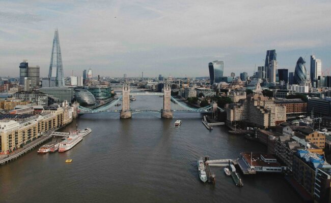 Tower Bridge and the Thames from above