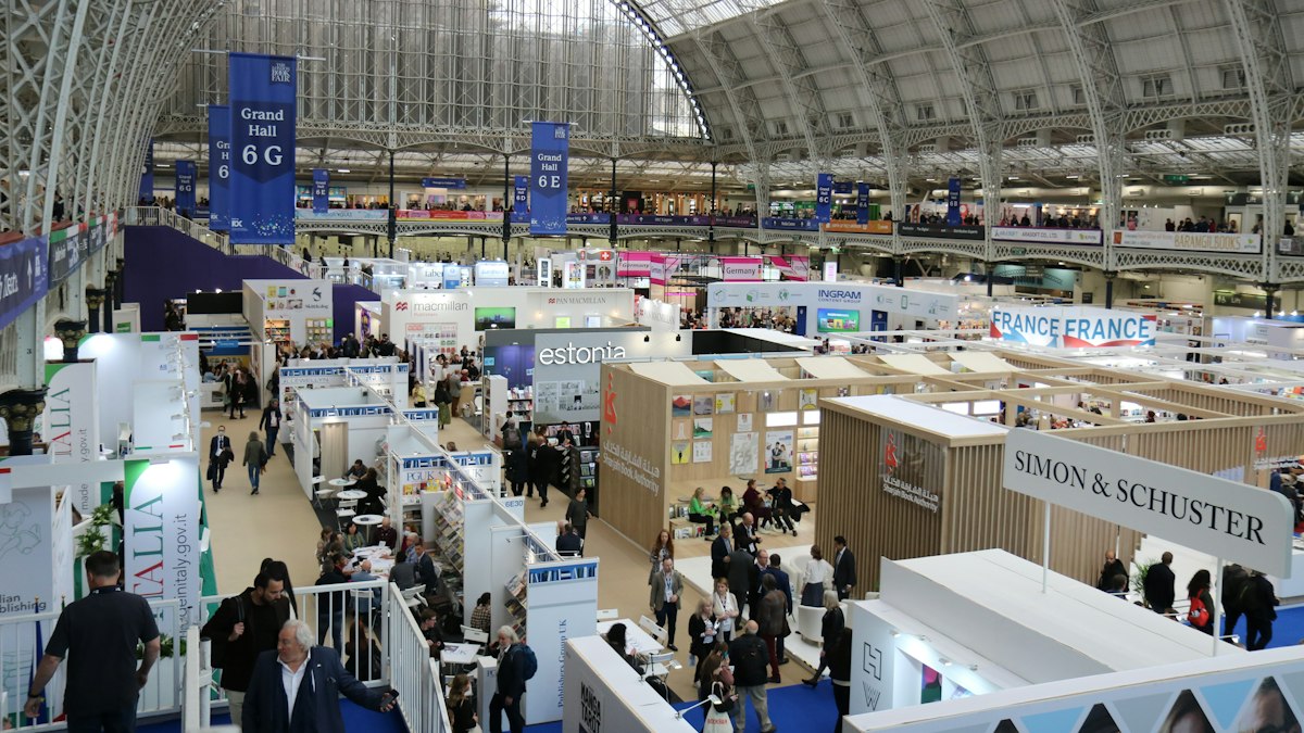Visitors at a busy trade fair