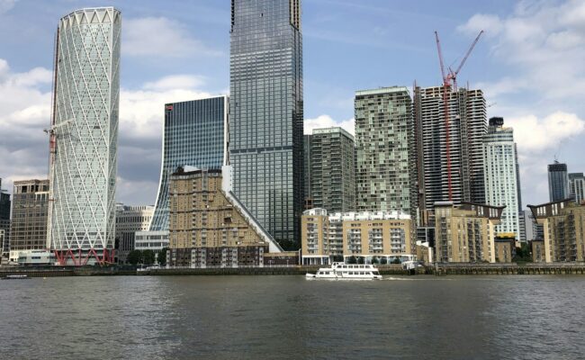 Office towers at Canary Wharf in London