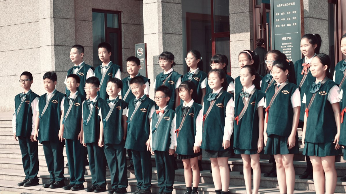 School children in uniform