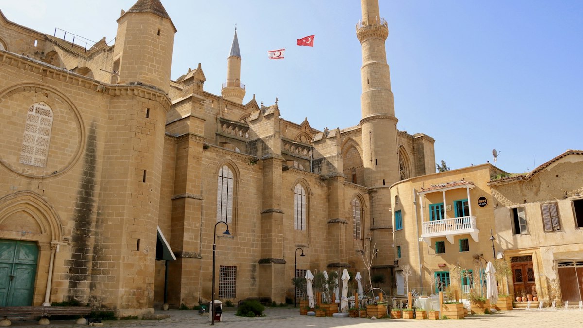 A historic mosque and old city in Nicosia