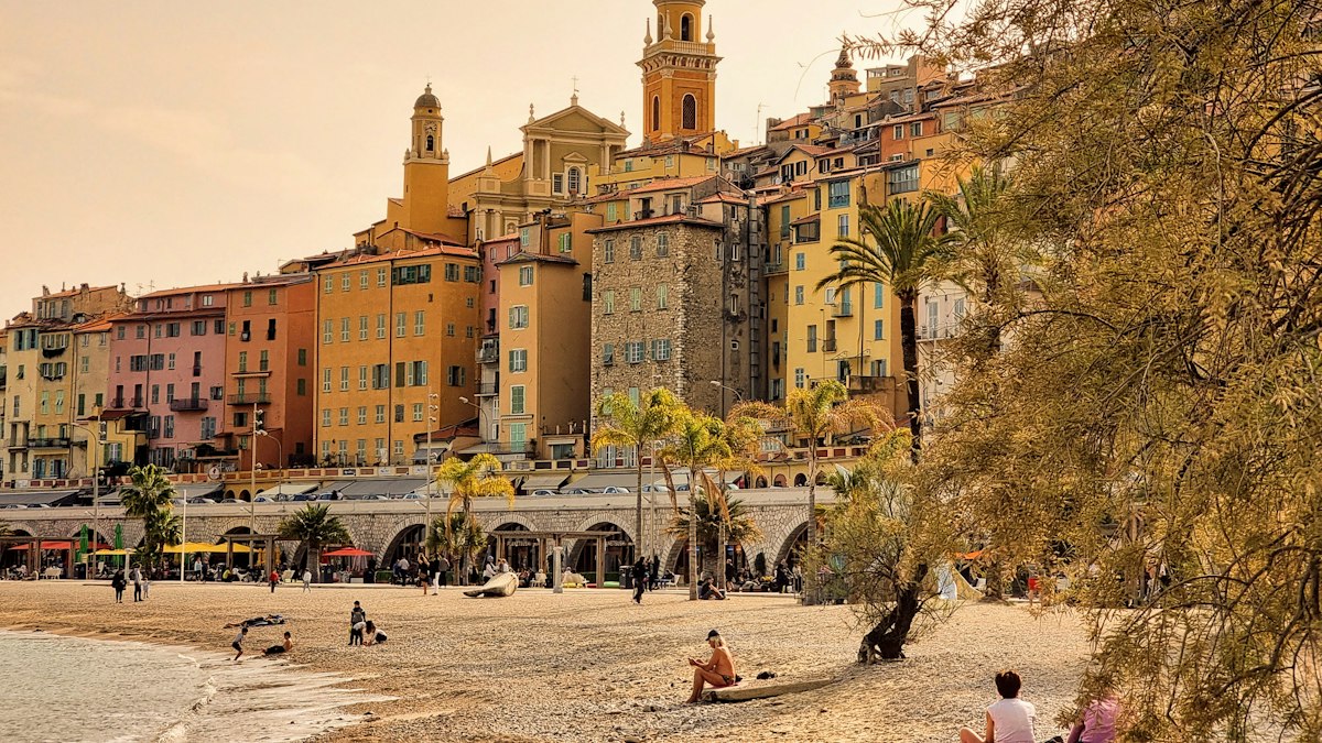 The colourful old town of Menton on the Riviera