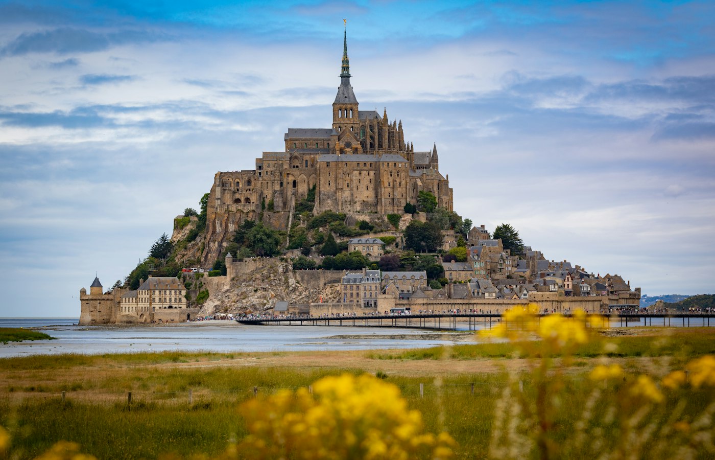 Mont Saint Michel on a bright day