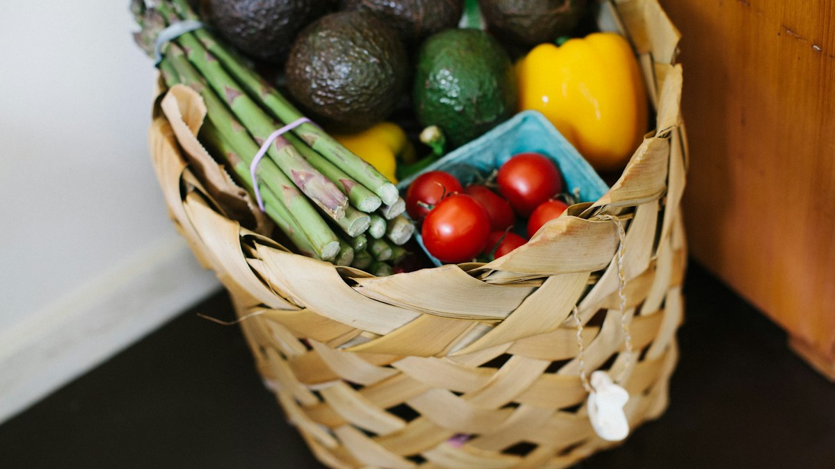 A basket of fresh vegetables
