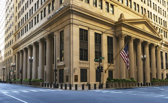 A classic bank building facade