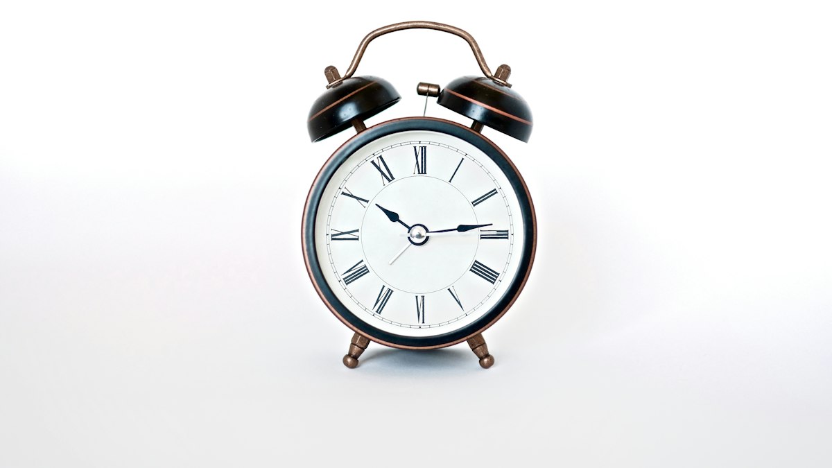 An alarm clock on a white background