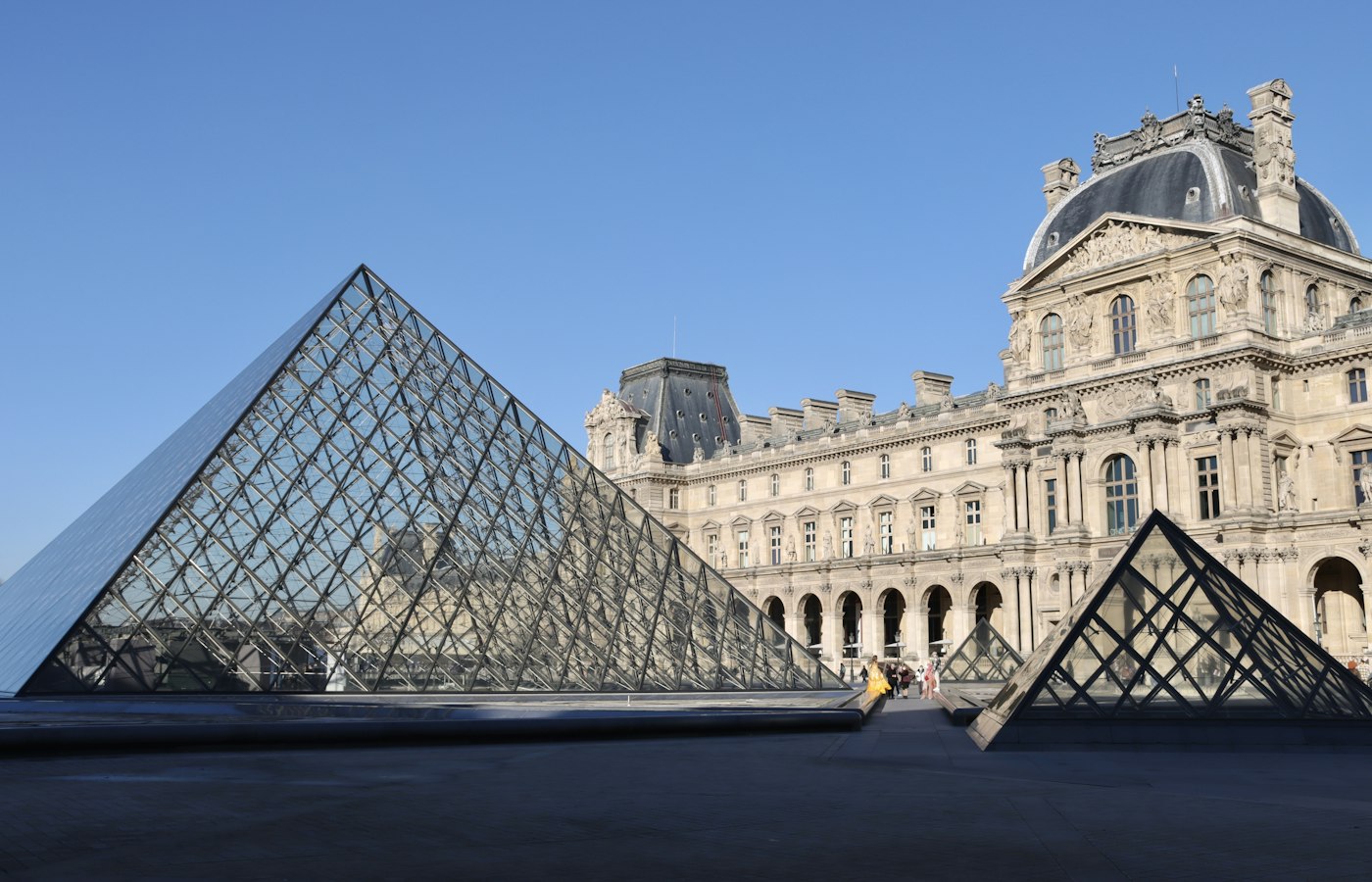 The Louvre pyramid in Paris
