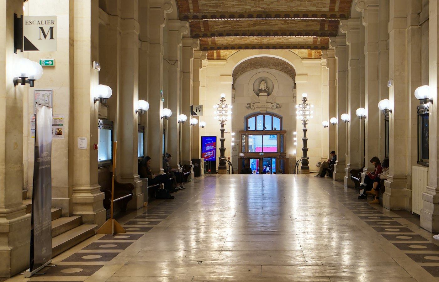 A grand hall inside a historic French university