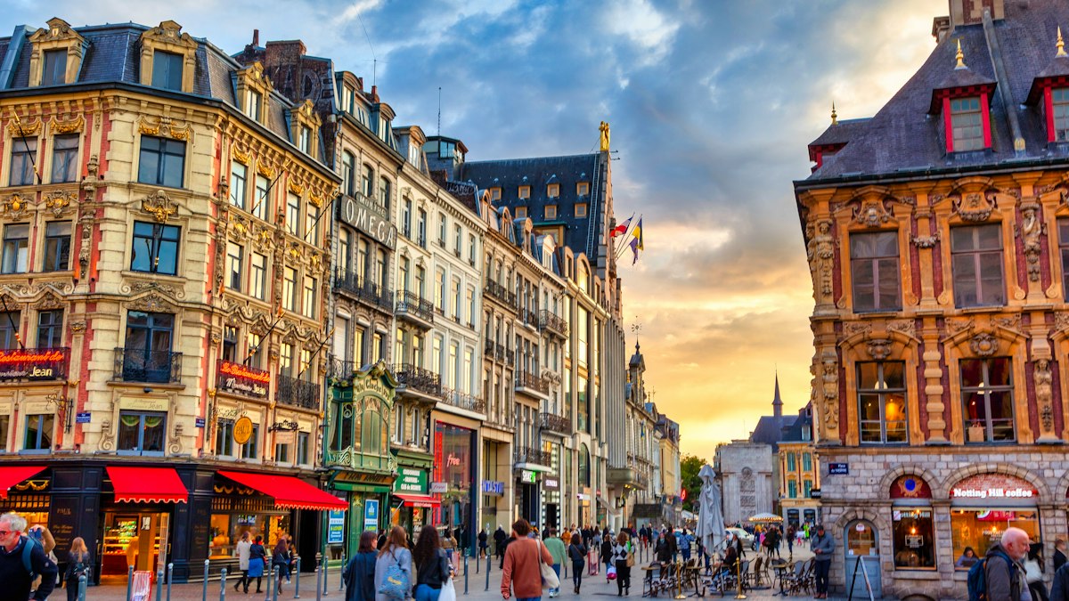 Colourful buildings in Lille old town