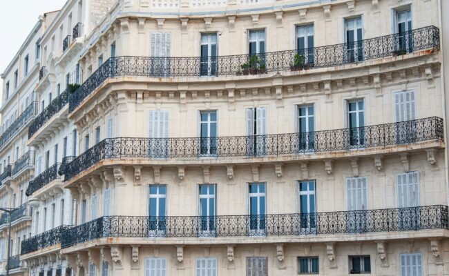 Classic Paris buildings on a bright day