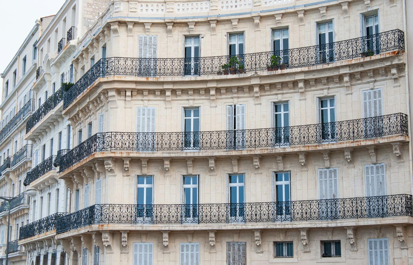 Classic Paris buildings on a bright day