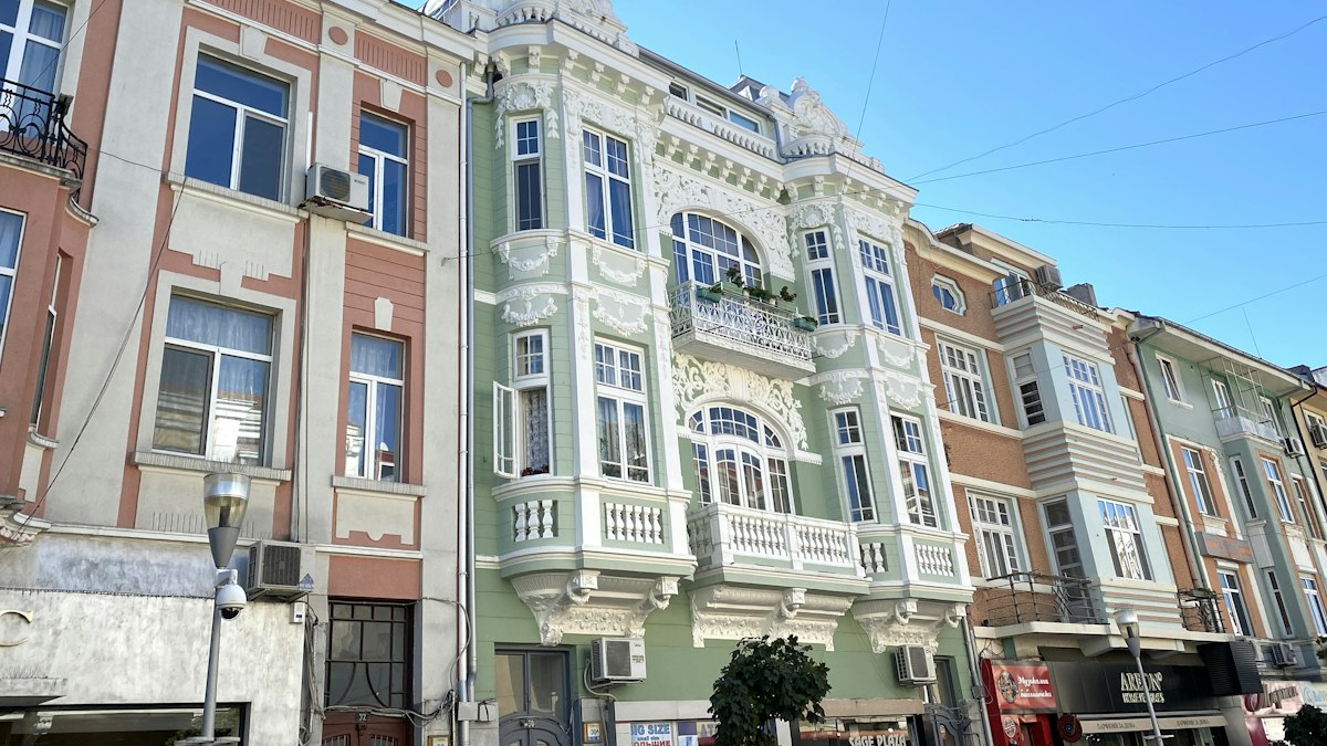 A historic street in Varna, Bulgaria