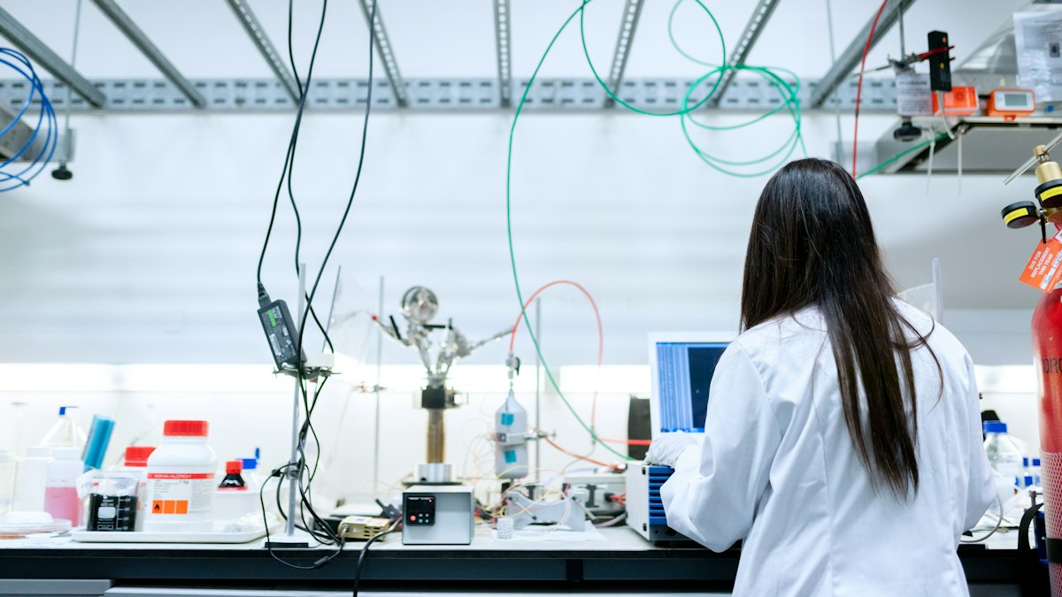 A researcher working in a laboratory
