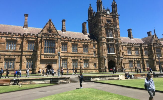 A sandstone university quadrangle in Sydney