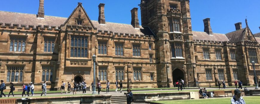 A sandstone university quadrangle in Sydney