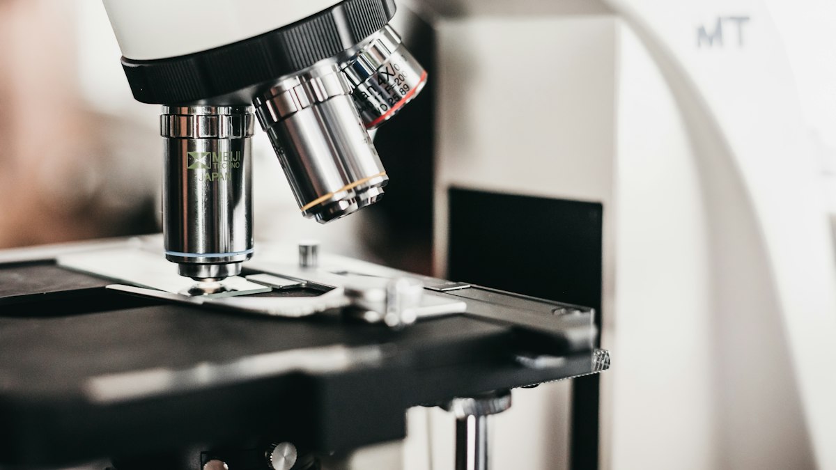 A microscope in a research laboratory
