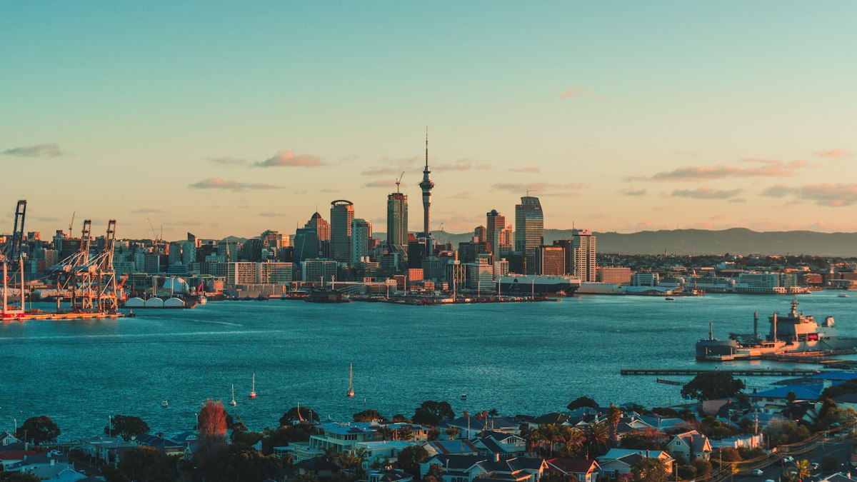 The Auckland skyline across the water