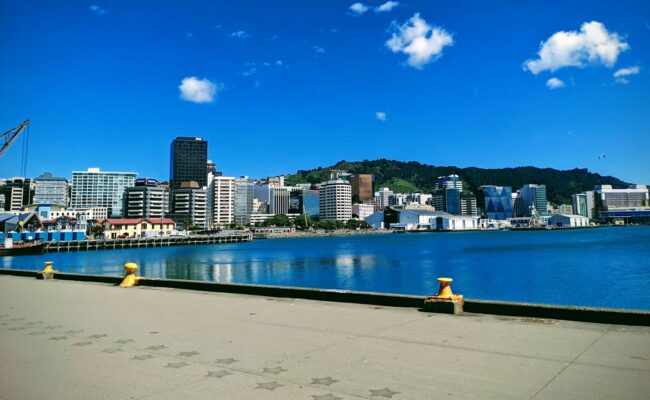 Wellington harbour in New Zealand