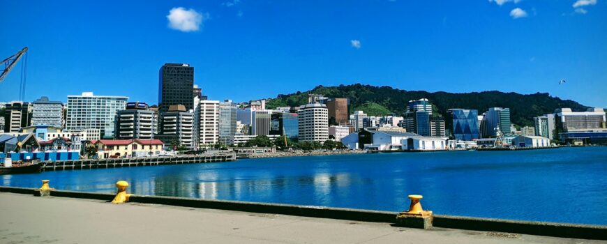 Wellington harbour in New Zealand