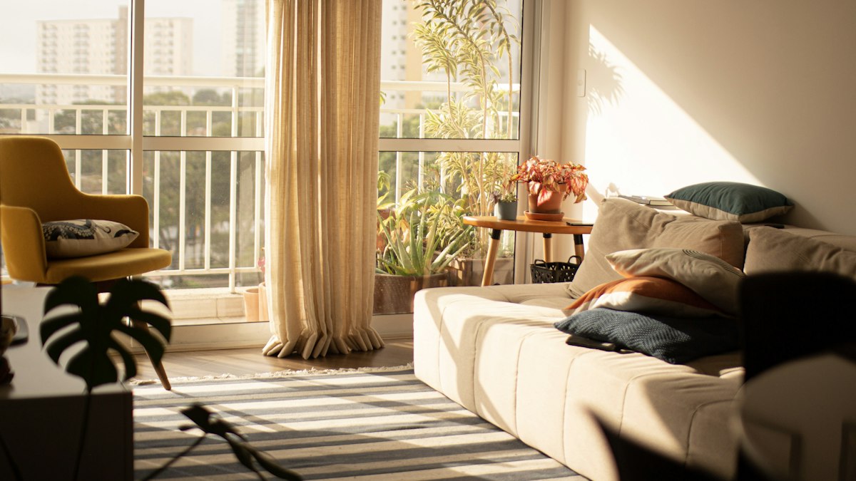 A bright and simple apartment living room