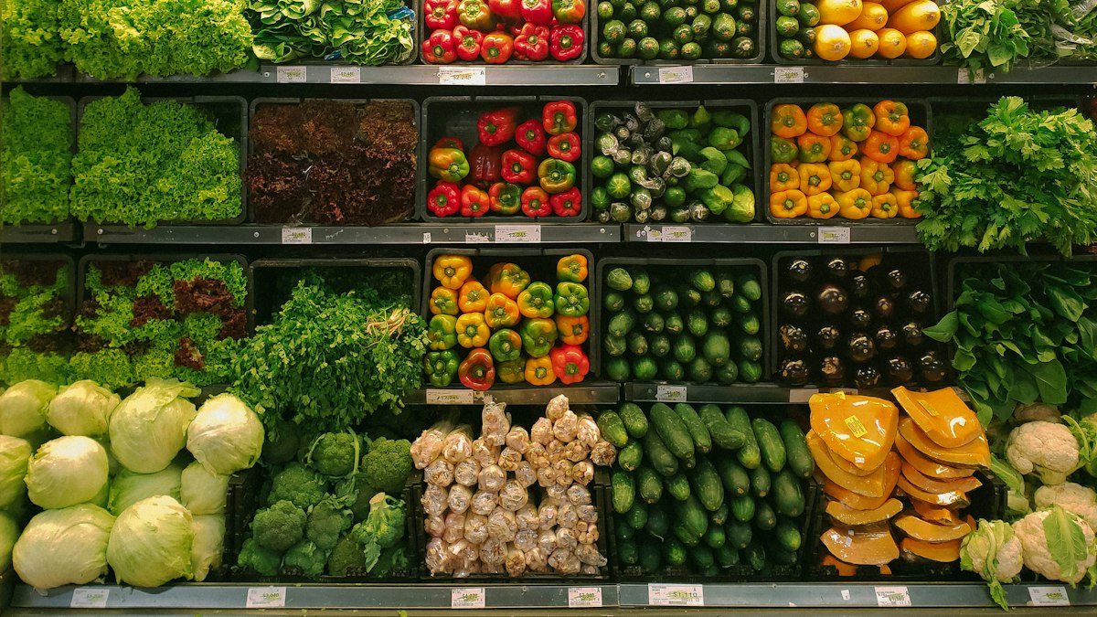Fresh vegetables at a market