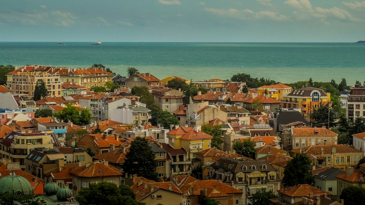 The coastal city of Burgas in Bulgaria