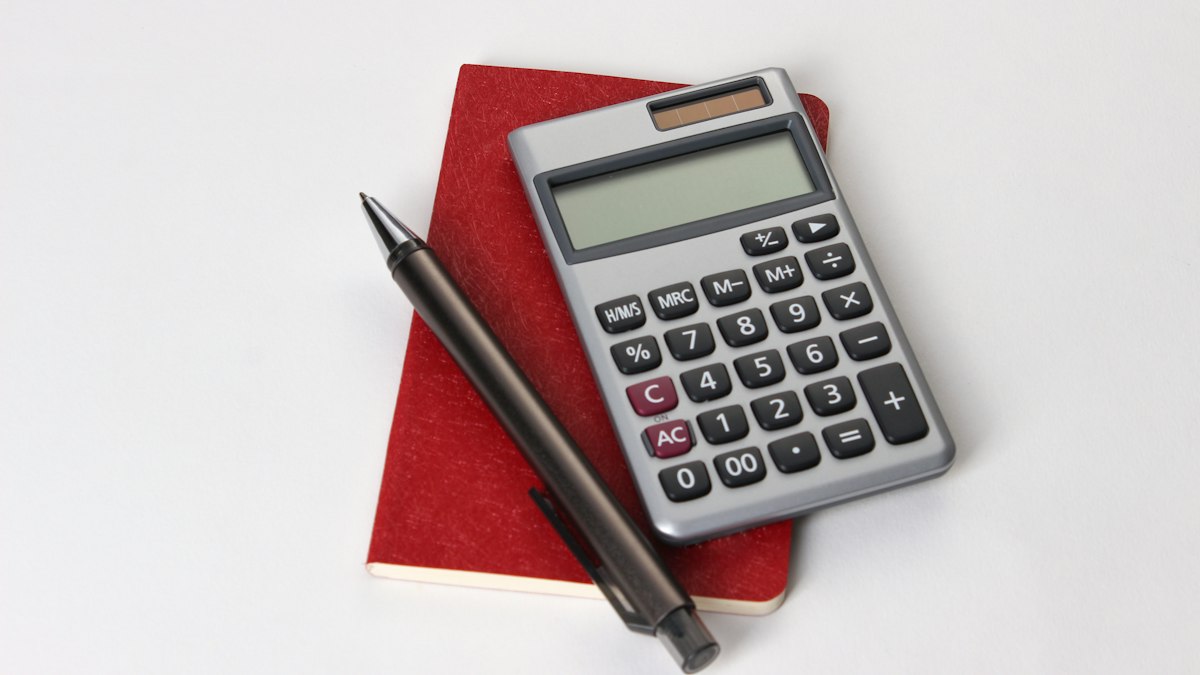 A calculator used to work out study costs