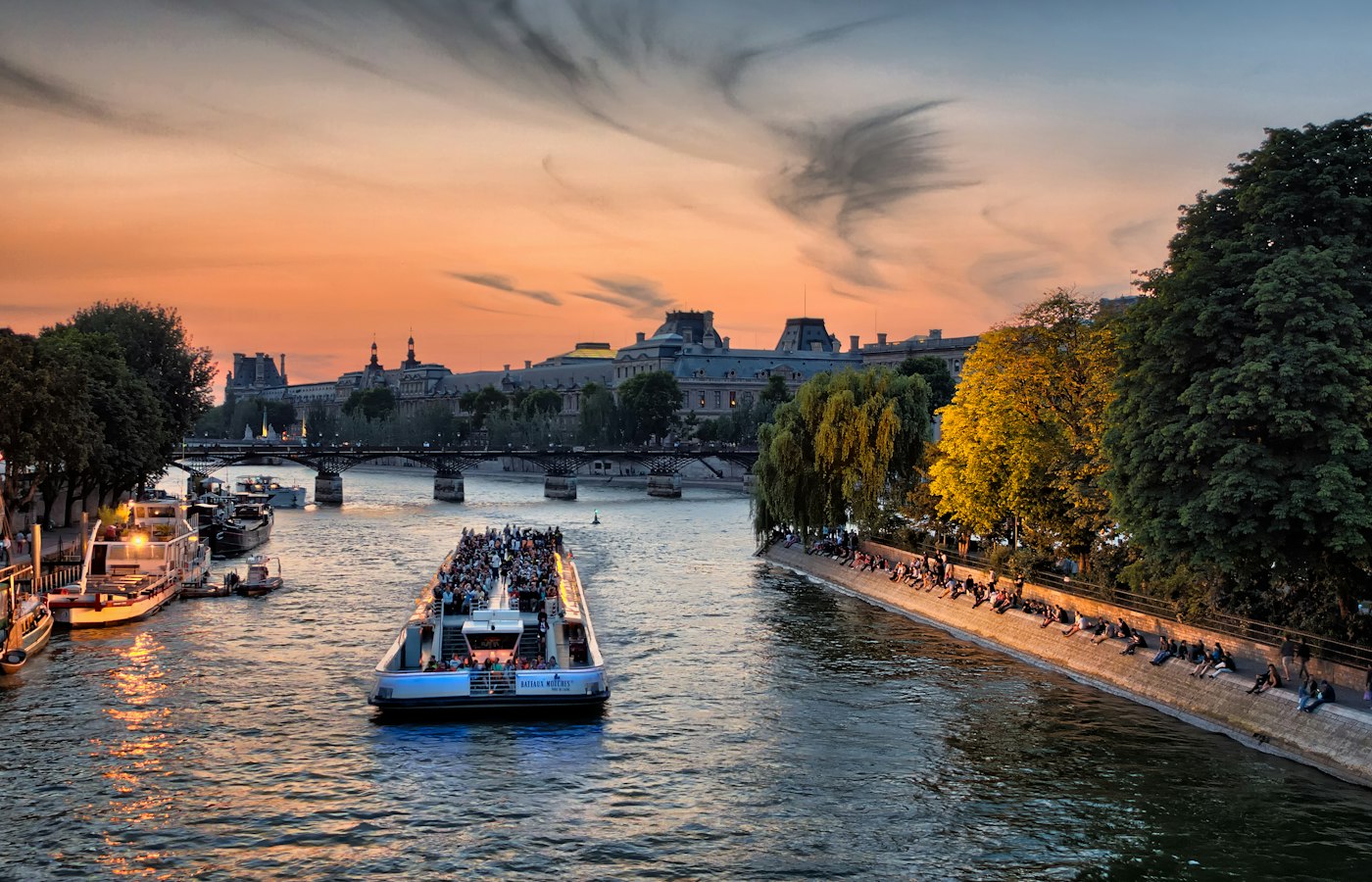 The River Seine in Paris at sunset